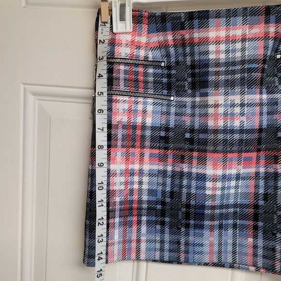 Nicholas Red White And Blue Checkered Plaid Mini Skirt - Picture 5 of 8
